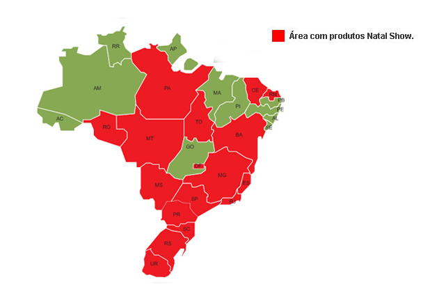 Mapa area com produtos Natal Show